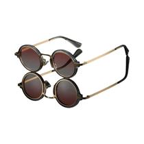 Óculos De Sol Redondos Vintage Para Homens E Mulheres, Estilo Punk, Lentes Gradientes, Design De Óculos De Sol Redondos Vintage Para Homens E Mulheres, Estilo Punk, Lentes Gradientes, Design De