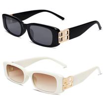 Óculos de Sol Retangulares Allarallvr - Estilo Retrô Y2K para Mulheres Óculos de Sol Retangulares Allarallvr - Estilo Retrô Y2K para Mulheres