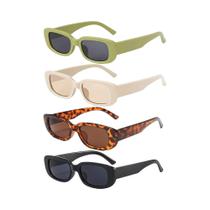 Óculos De Sol Retangulares Em Cores Candy UV400 Moda Y2K 4pcs/conjunto Para Mulheres E Homens Óculos