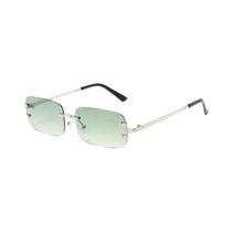 Óculos De Sol Retangulares Vintage Sem Aro Em Gradiente Multicolorido Para Homens E Mulheres, Estilo Óculos De Sol Retangulares Vintage Sem Aro Em Gradiente Multicolorido Para Homens E Mulheres, Estilo