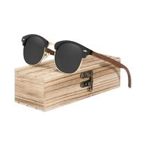 Óculos De Sol Retro Fashion Unissex Com Lentes Polarizadas UV400 HD E Armação De Madeira De Noz
