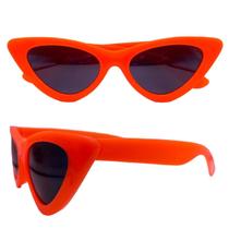 Óculos De Sol Retrô Gatinho Proteção Uv Laranja Neon