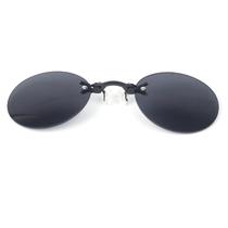 Óculos de Sol Retrô Redondo Vintage Unisex Eyewear Eyewear Nariz Clip Mini Metal Goggle - Preto