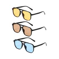Óculos De Sol Retrô Unissex Pretos Vintage Quadrados, Óculos De Moda Para Mulheres E Homens Com