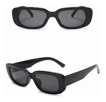 Óculos de Sol Retro Vintage Retangular Unissex Preto Óculos de Sol Retro Vintage Retangular Unissex Preto