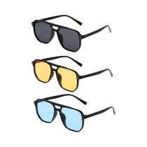 Óculos De Sol Retrô Vintage Unissex Em Formato Poligonal, Conjunto Com 3 Peças, Óculos De Sol