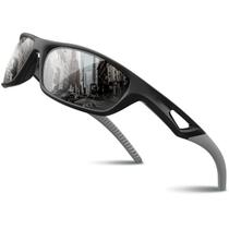 Óculos de sol RIVBOS Polarized Sports Tr90 Frame RB831 Preto e Cinza