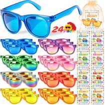 Óculos de sol RUEGGVAT kit com 24 pares para crianças com proteção UV400, cores sortidas Óculos de sol RUEGGVAT kit com 24 pares para crianças com proteção UV400, cores sortidas