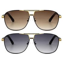 Óculos de Sol Ryegis Aviador com Lentes Degradê de Cor para Leitura Óculos de Sol Ryegis Aviador com Lentes Degradê de Cor para Leitura