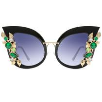 Óculos de sol Slocyclub Jeweled Butterfly Rhinestone UV400