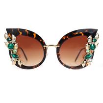 Óculos de sol Slocyclub Jeweled Butterfly UV400 Oversized