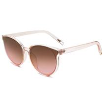 Óculos de sol SOJOS Fashion Round SJ2057 para mulheres/homens, transparentes/marrons