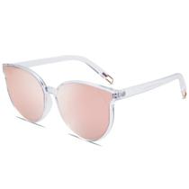 Óculos de sol SOJOS Fashion Round SJ2057 para mulheres/homens, transparentes/rosa