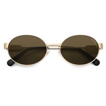 Óculos de sol SOJOS Retro Oval Polarizados SJ1281 Dourado/Marrom Óculos de sol SOJOS Retro Oval Polarizados SJ1281 Dourado/Marrom