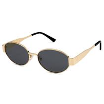 Óculos de sol SOJOS Retro Oval SJ1217 com lente dourada/cinza UV400