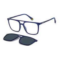 Óculos De Sol Solar 6166/CS Clip-On Azul Sólida - Polaroid