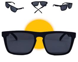 Óculos de sol square preto feminino e masculino unissex proteção uva uvb 400
