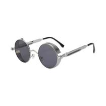 Óculos de Sol Steampunk Clássicos - Armação Metálica Redonda para Homens e Mulheres