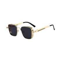 Óculos De Sol Steampunk De Metal Com Hastes Flexíveis, Estilo Hip Hop, Versátil, Tendência De Moda