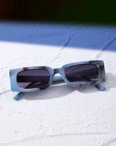 Óculos de Sol Textura Mármore Marble Azul Quadrado Retangular y2k Street Style UV400