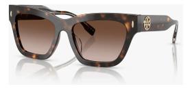 Óculos de sol Tory Burch Retangular armação tartaruga lente marrom