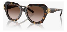 Óculos de sol Tory Burch Retangular armação tartaruga lente marrom
