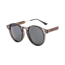 Óculos de sol transparentes redondos retrô para homens e mulheres, marca masculina, UV400, 2023