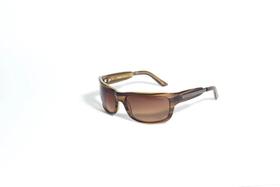 óculos de sol triton eyewear em acetato marrom rajado e preto com interior listrado hpc143