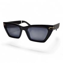 Óculos de Sol Triton Feminino Preto Brilho Formato Quadrado Retrô Elegante TRI3641 C3