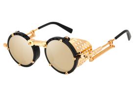 Óculos de Sol Unissex Alok Tech In Style Icônico Steampunk Fashion Dourado