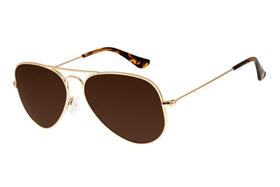 Óculos de Sol Unissex Chilli Beans Aviador Metal Dourado