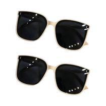 Óculos De Sol Unissex Com Armação Quadrada Preta UV400, Moda Coreana, Tendência Streetwear