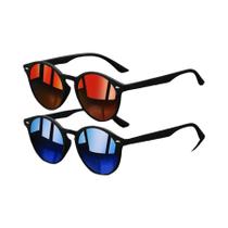 Óculos De Sol Unissex Leves E Modernos 2PCS Clássicos Redondos Para Dirigir, Pescar E Atividades Ao Óculos De Sol Unissex Leves E Modernos 2PCS Clássicos Redondos Para Dirigir, Pescar E Atividades Ao