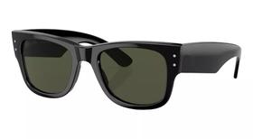 Óculos De Sol Unissex Mega Wayfarer Preto Lente Verde - Importado Italia Original