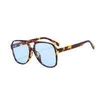Óculos De Sol Unissex Oversized Vintage Estilo Piloto Com Ponte Dupla, Lentes Grandes Amarelas Para