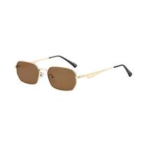 Óculos De Sol Unissex Pequenos De Metal Quadrados Com Lentes Coloridas E Design Vintage De Hastes