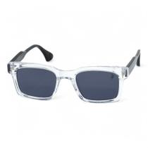 Óculos de Sol Unissex PLC com design Retangular com Proteção UV400 Kit contém Case Couro ECO