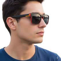 Óculos De Sol Unissex Polarizado Fashion Preto E Vermelho - Óculos De Sol Unissex Polarizado Fashion Preto E Vermelho -