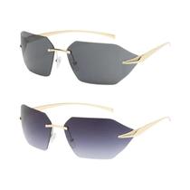 Óculos De Sol Unissex Sem Armação Em Metal UV400 Anti-reflexo Para Caminhadas, Praia E Férias,