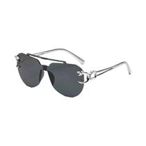 Óculos De Sol Unissex Sem Armação Em Metal UV400, Estilo Luxuoso Para Moda E Condução Ao Ar Livre