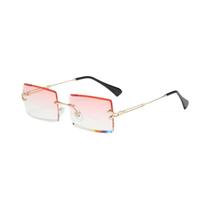 Óculos De Sol Unissex Sem Armação, Lente Gradiente Preta UV400, Estilo Hiking, Óculos Pequenos Em