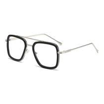 Óculos De Sol Unissex Tony Stark UV400 Com Armação Quadrada E Lentes Transparentes, Moda Em Óculos Óculos De Sol Unissex Tony Stark UV400 Com Armação Quadrada E Lentes Transparentes, Moda Em Óculos