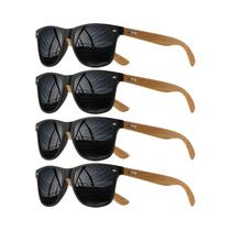 Óculos De Sol Unissex UV400 Com Textura De Bambu, 4 Peças, Leves E Modernos Para Uso Casual E Férias
