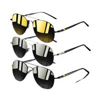 Óculos De Sol Unissex Vintage Com Armação De Metal Em Forma De Elipse UV400 Visão Noturna Para Pesca