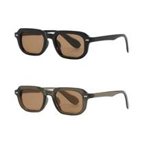 Óculos De Sol Unissex Vintage Para Caminhada, Uv400, Armação Pequena, Retangular, Anti-luz, 2 Peças