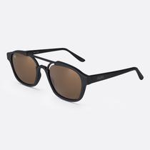 Óculos De Sol Uv400 Hupi Berlin Preto Fosco Lente Dourada