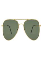 Óculos De Sol Uva Aviador Dourado Com Verde