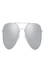 Óculos De Sol Uva Aviador Prata Espelhado Óculos De Sol Uva Aviador Prata Espelhado