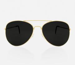 Óculos De Sol Uva Aviador Preto com Dourado