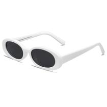 Óculos de sol VANLINKER 90s Polarizados Retro Oval White Frame Óculos de sol VANLINKER 90s Polarizados Retro Oval White Frame